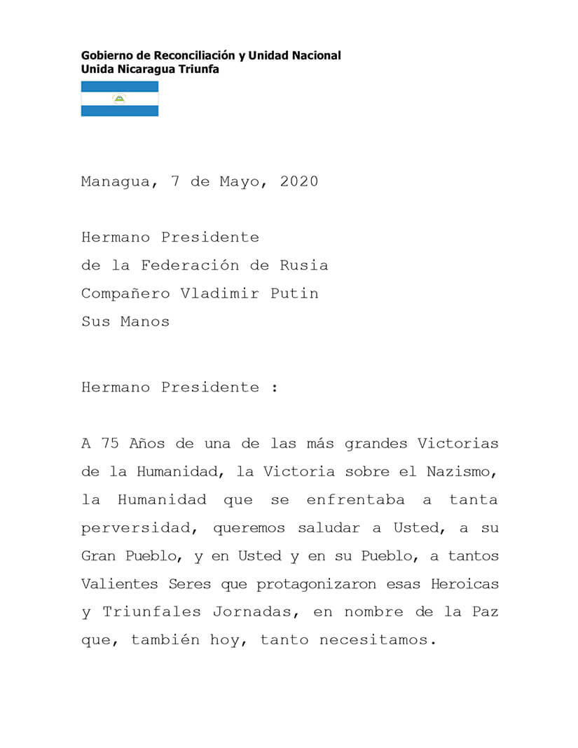 mensaje-nicaragua-ruso-dia-victoria